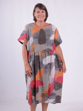 Cotton Patterned Dress - 9651, Dresses, Pure Plus Clothing, Lagenlook Clothing, Plus Size Fashion, Over 50 Fashion